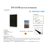 SANTHOME Hard Cover A5 Ruled Notebook - Black - Al Masam Stationery LLC